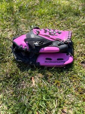 Kids Pink and Black Baseball Glove - Durabond Lacing